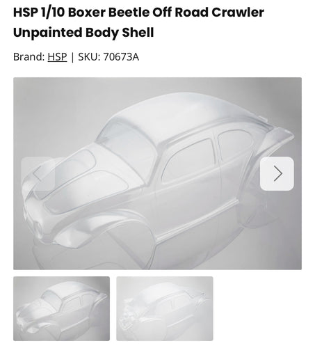 HSP 1/10 Boxer Beetle Off Road Crawler Unpainted Body Shell
