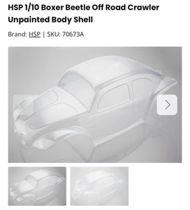 HSP 1/10 Boxer Beetle Off Road Crawler Unpainted Body Shell