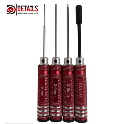 HOBBY DETAILS T11025A DRIVER SET 1.5/2/2.5/.BOX 7.0MM HSS 180MM