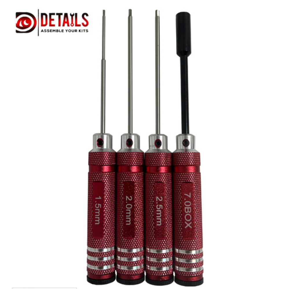 HOBBY DETAILS T11025A DRIVER SET 1.5/2/2.5/.BOX 7.0MM HSS 180MM