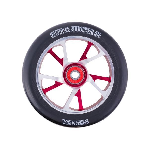 Grit 125mm Bio Core Alloy Wheel Red/Black PU (Single)