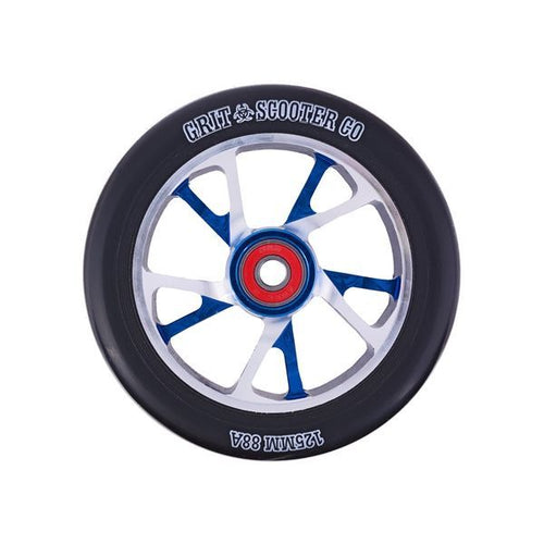 Grit 125mm Bio Core Alloy Wheel Blue/Black PU (Single)
