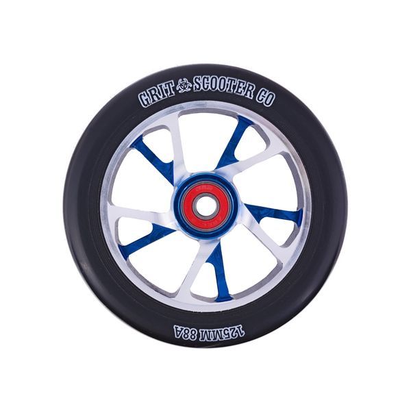 Grit 125mm Bio Core Alloy Wheel Blue/Black PU (Single)