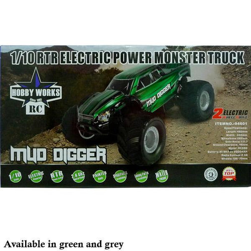 Hobby Works RC Mud Digger 2wd Monster Truck 1/10 RTR