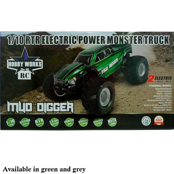 Hobby Works RC Mud Digger 2wd Monster Truck 1/10 RTR